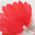 thumbnail image 2 of Byfri Red Exquisite Feather Hand Fan Vintage Folding Handheld Fan for Dance Party 30x30cm, 2 of 7