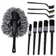 thumbnail image 1 of 9pcs Detailing Dusting Brushes Kit Scrub Cleaning Tool for Auto Interior Exterior Wheels Air Vent Grille, 1 of 5