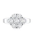 thumbnail image 5 of Rosec Jewels Womens Moissanite Engagement Ring, Floral Ring (D-VS1 Quality), 14K White Gold, US 3.00, 5 of 9