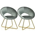 thumbnail image 1 of Gymax Chaises d'Appoint en Velours, Modernes, Enfants, Velours, Gris (Ensemble de 2), 1 of 10