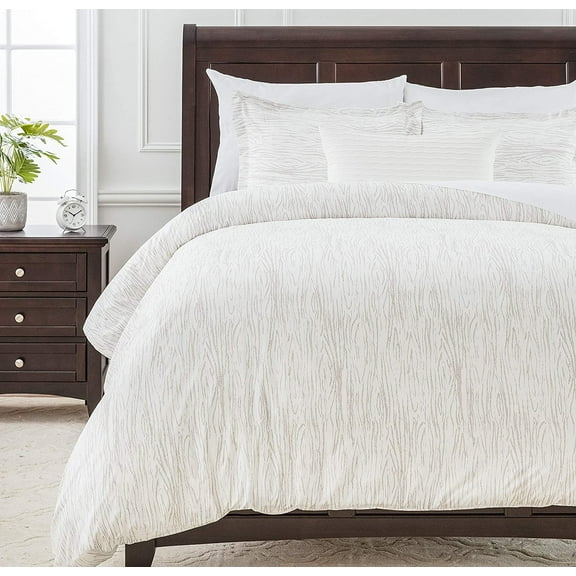 Chanasya Premium Woodgrain Duvet Cover Set - Duvet Cover (68” x 90”) & 2 Pillow Shams (20” x 26”) - 3-Piece Set - Taupe, Twin Size