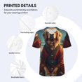 thumbnail image 3 of Rateoe Meditating Golden Retriever Pattern Men’s Baseball Short Sleeve Polo Shirt, Midweight Men's Shirt Golf Shirt Polo Shirts Quick Dry Short-Large, 3 of 7