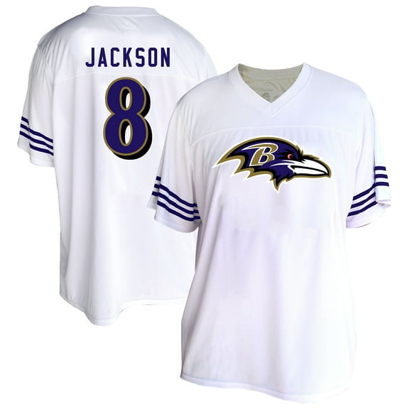 Women's Fanatics Lamar Jackson White Baltimore Ravens Plus Size Fashion Jersey