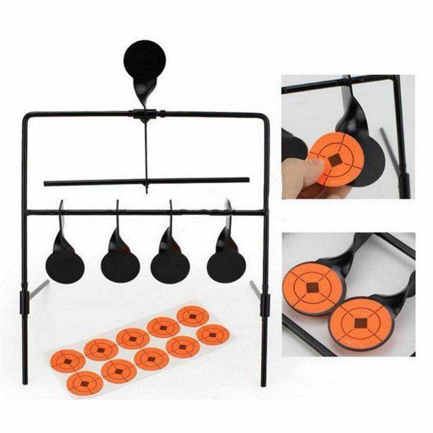 US Steel Shooting Targets+5x Auto Reset Spinning Target Rifle Pistol