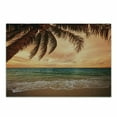 thumbnail image 1 of Tropical Cutting Board, Seascape Scenery with Ocean Beach Palm Tree and Sunset Sky in Soft Tones, Decorative Tempered Glass Cutting and Serving Board, in 3 Sizes, by Ambesonne, 1 of 2