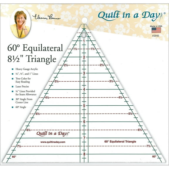 Quilt In A Day Equilateral Triangle Ruler, 8.5", Clear