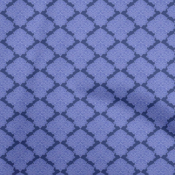 oneOone Georgette Viscose Dark Blue Fabric Asian Block Print Craft Projects Decor Fabric Printed By The Yard 42 Inch Wide