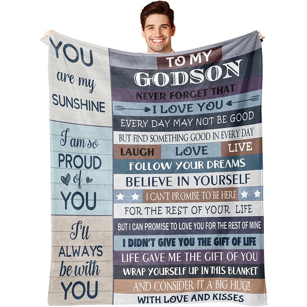 LHSHID Godson Gifts from Godmother Godson Baptism Gifts for Boys Godson Gifts Birthday Christmas Easter Gifts for Godson Godson Gifts from Godfather God Son Gifts Blanket 30"x40"