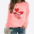 thumbnail image 2 of Valentine's Day Cute Tops Womens Love Heart Print Sweatshirts Holiday Crewneck Long Sleeve Pullover, 2 of 3