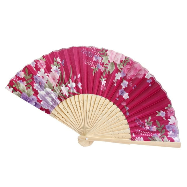 2 uds verano Vintage bambú seda plegable mano flor abanico baile chino fiesta bolsillo regalos boda colorido