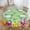 Floral Border With Hummingbirds On, variant on Floral Paper Craft With Pearl Round Tablecloth Waterproof Table Cloth Stain and Wrinkle Resistant Washable, Decorative Fabric Table Cover for Dining, Party and Camping