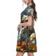 thumbnail image 2 of Easygdp Sunflower Field Spotted Dog para Vestido Transpirable de Mujer, Vestido Suelto de Manga Corta con Pliegues y Bolsillos para el Verano, 2 of 6
