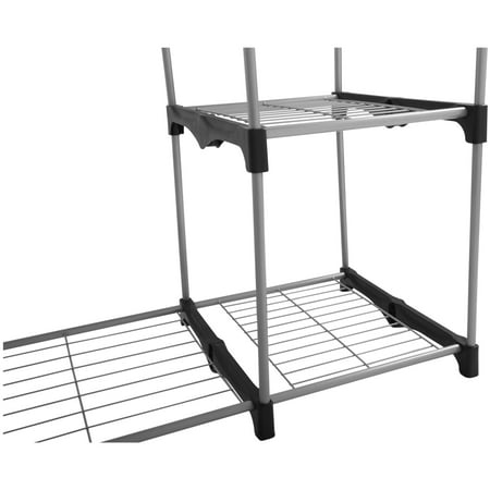 Mainstays Wire Shelf Closet Organizer, 2-Tier, Easy to Assemble
