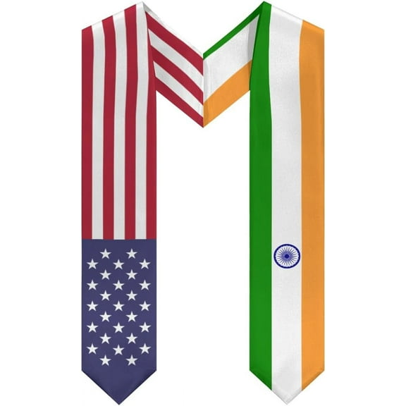 DABOYOZHZH India Mix United States Flag Graduation Stole Sash For Study Aboard International Students