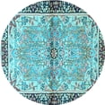 thumbnail image 1 of Ahgly Company Indoor Round Persian Light Blue Traditional Area Rugs, 5' Round, 1 of 4