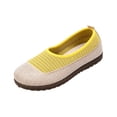 thumbnail image 2 of Womens Breathable Spliced Mesh Flat Shoes, Lightweight Slip On Round Toe Walking Loafers, Shock Absorbing Soft Anti Slip Daily Footwear, 2 of 4
