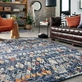 thumbnail image 2 of Unique Loom 3148409 5 x 8 ft. Atlas Morocco Rectangular Rug, Navy Blue, 2 of 5