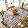thumbnail image 5 of Farmhouse Purple Placemats Set of 4, Vintage Flower Leaf Botanical Plant Washable Wipeable Table Mats for Dining Tables, Indoor Outdoor Kitchen Place Mats for Holiday Party Table Decor, 5 of 9