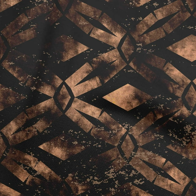 oneOone Rayon Chocolate Brown Fabric Geometrical Water Color Sewing Material Print Fabric By The Yard 56 Inch Wide