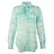 Women's Petite Tie-Dye Button-Down Shirt M PXS
