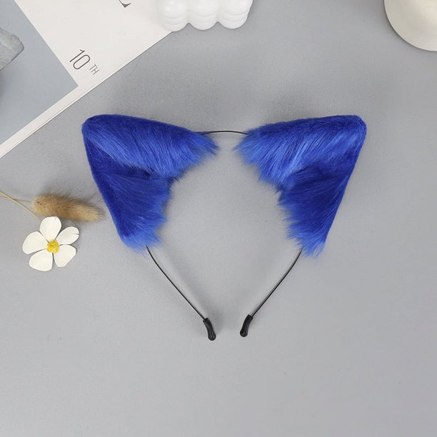 Diadema con orejas de gato y zorro de simulación hecha a mano, diadema con orejas de bestia de peluche, accesorios para vestido de cosplay, accesorios para tocado