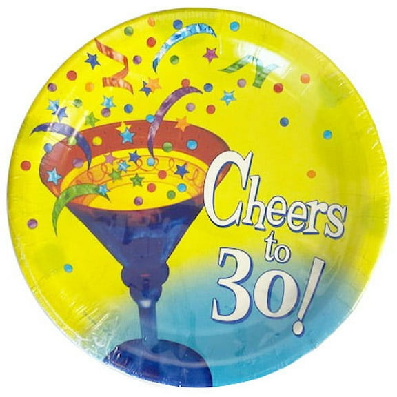 Over the Hill 'Cheers to 30' Small Paper Plates (8ct)