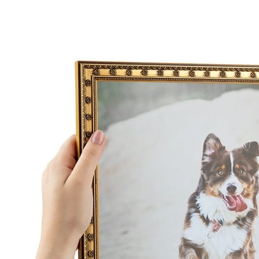 ArtToFrames 20" x 28" Gold with Star Picture Frame, 20x28 inch Gold Wood Poster Frame (WOM-4755)