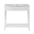 thumbnail image 5 of Sink Vanity Cabinet, White, Wood, Hotel Bedroom Bathroom, Modern Contemporary HB34060, 5 of 9