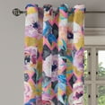 thumbnail image 3 of Ambesonne Floral Grommet Curtain, Botanical Anemone Bloom Art, 50"x72", Pink Dark Mustard Lilac, 3 of 5