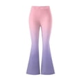 thumbnail image 6 of Cagogo Women's Tie Dye Flare Pants Elastic Waist Flowy Casual Lounge Palazzo Trousers Summer Beach Vacation Loungewear, Pink L, 6 of 7