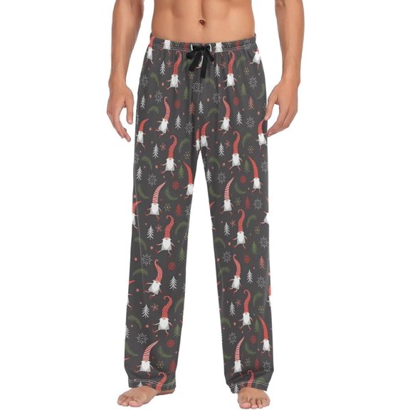 GZHJMY Christmas Gnomes Pajama Pants, Men's Drawstring Lounge Pants, Casual Pajama Bottoms with Pockets, Christmas New Year Birthday Gifts, X-Large