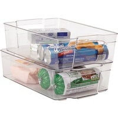 Dial Industries Refrigerator Organizer Bin Stackable - Clear Plastic - 1 Piece, 8.5 x 3.75 x 14.5 In.