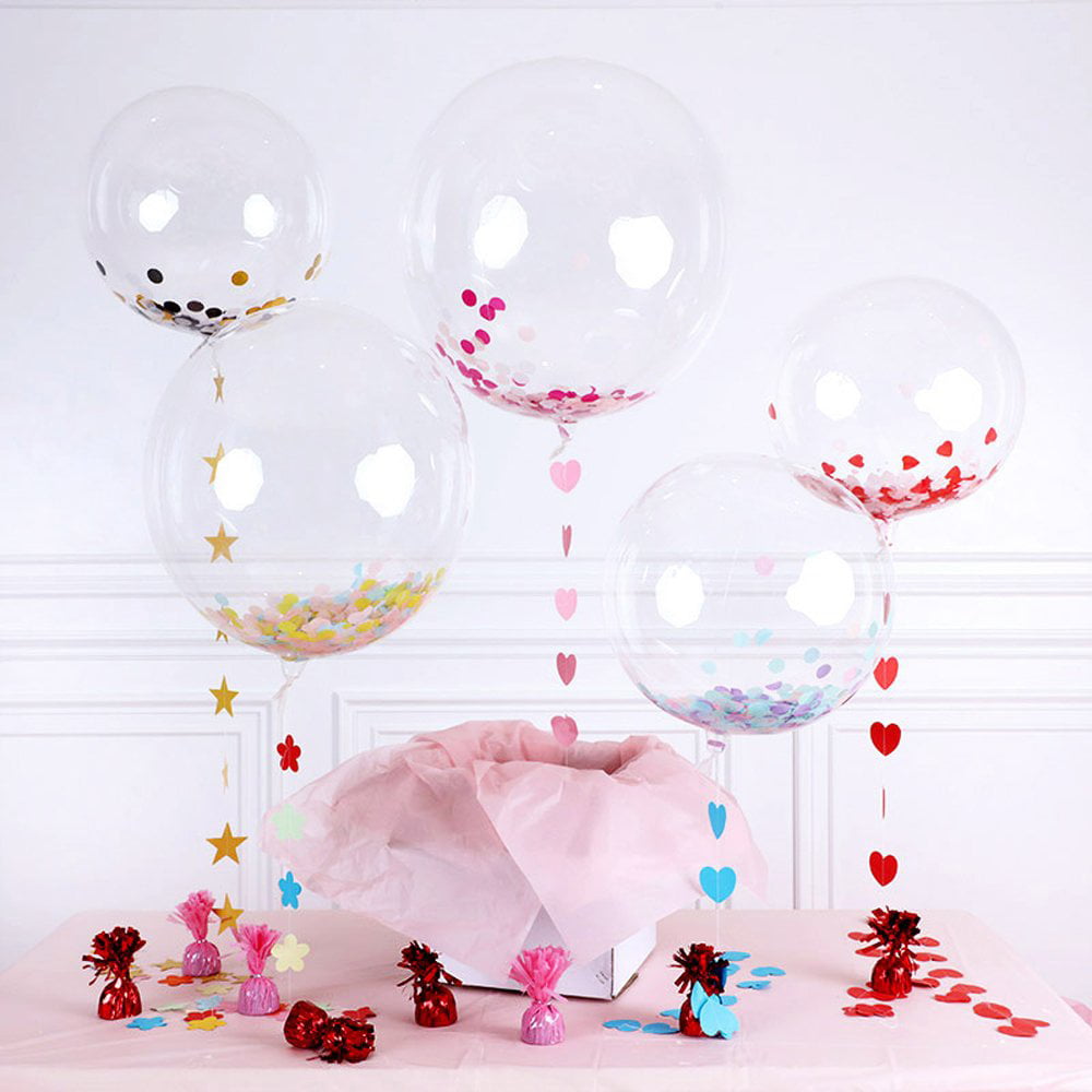 24 Bobo Clear Balloon with LED White lights 1ct – Winner Party