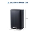 thumbnail image 3 of TEQIN Stainless Steel Trash Can with Lid, Large Garbage Can, Rustproof Step-on Kitchen Metal Trash Bin with Inner Bucket for Kitchen Office, 3 of 6