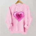 thumbnail image 2 of Womens Valentines Day Gifts Soft Heart Tee Hoodless Round Neck Pullover Shirts Casual Long Sleeved Top ECG Love Tees Comfy Romance Outfits Classic Couple Clothes, 2 of 6