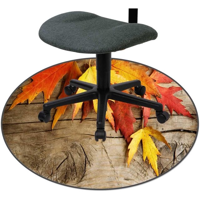 Orange Office Chair Mat Landscape Maple Leaf Office Chair Mat Carpet Floor Protector Rug Gaming Room Home Office Decor 35 Inch
