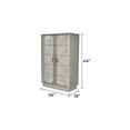 thumbnail image 4 of Beige 5 Pc Queen Bedroom Ensemble - Traditional With Wood & Gold High Gloss Lacquer, Hydraulic Lift Storage, Serene Drawers In Design Eucalyptus Veneer, Smooth Style, 4 of 6