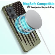 Nakedcellphone Flex Series for Motorola Edge 2024 Phone Case (Compatible with MagSafe) - Army Green Rugged USA Flag