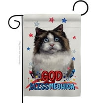 Breeze Decor G120177-BO Patriotic Mitted Ragdoll Animals Cat 13 x 18.5 in. Double-Sided Decorative Vertical Garden Flags for House Decoration Banner Yard Gift