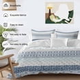 thumbnail image 3 of 3 Piece Blue Striped Duvet Cover Set Queen Size,Microfiber Comforter/Quilt Cover with Corner Ties and 2 Pillowcases,Boho Modern Geometric Abstract Art Ethnic All Season Bedding with Zipper Closure, 3 of 8
