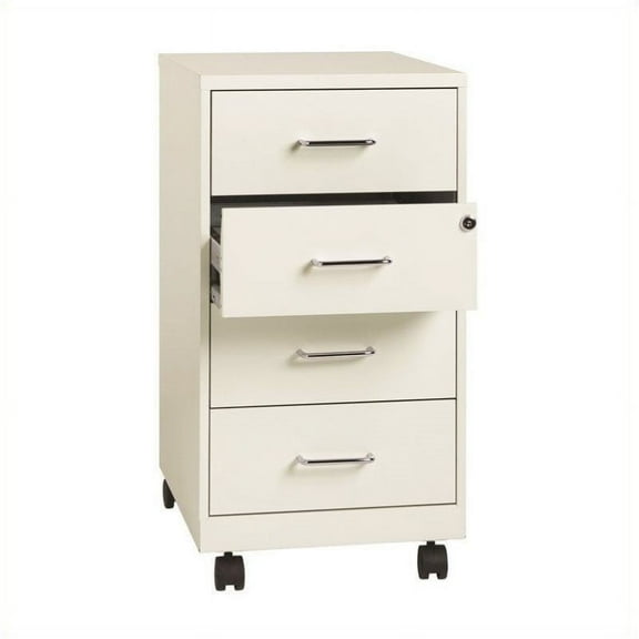 Pemberly Row 4-Drawer Lockable Steel File Cabinet, White