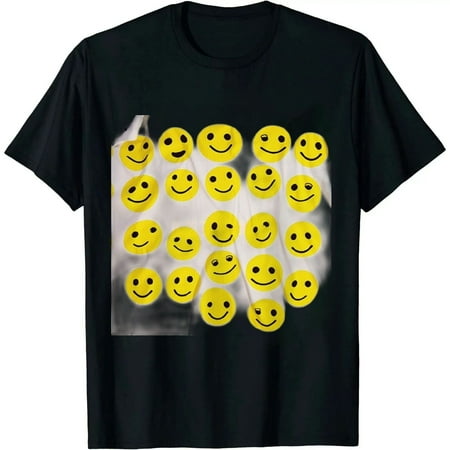 Image of Smiley Gang Yellow Graphic Tee | Fun Emoji Shirt for Men