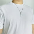 thumbnail image 4 of Tungsten Carbide Simple Cross Necklace for Men Women, Unisex Pendant with Stainless Steel Snake Chain, 4 of 5