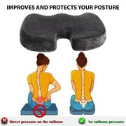 Bookishbunny Temperature Proof Memory Foam Coccyx Seat Cushion Support Pillow Sciatica & Pain Relief Car Office Chair