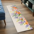 thumbnail image 3 of 2'x6' Rug Runners for Hallways Kitchen, Pink Orange Flowers Non Slip Entryway Beside Floor Carpet Runner, Spring Floral Farmhouse Botanical Rustic Laundry Room Bedroom Throw Rugs Mat for Family Pet, 3 of 8