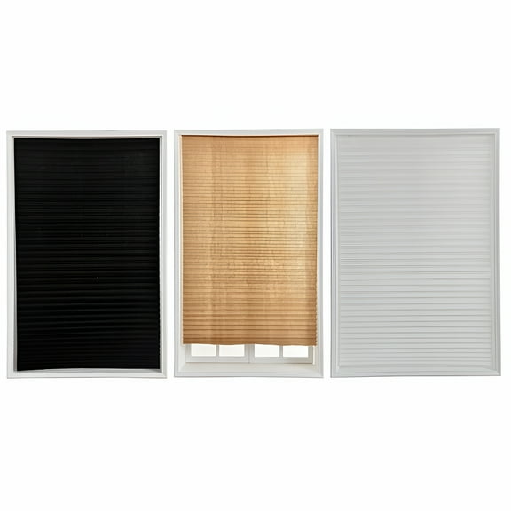 AUQ Blackout Cellular Shades Cordless Window Blinds and Curtains Pull Up Honeycomb Light Filtering Cellular Pleated Window Shade for Home Door and Window,Brown,35.5"
