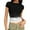 Black B, variant on Women's Slim Fit Tshirts Ribbed Y2k Crop Tops Short Sleeve Crewneck Casual Summer Going Out Printed Tee Shirt (M, Khaki|Bows)
