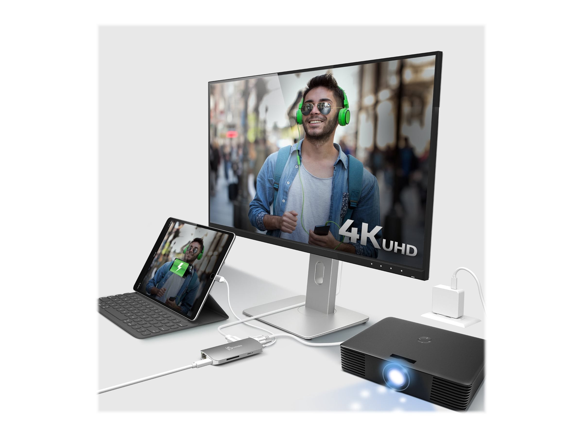 j5create JCD384 - Docking station - USB-C - VGA, HDMI - GigE