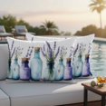 thumbnail image 4 of Spring Lavender Outdoor Waterproof Pillow Covers, Botanical Watercolor Purple Flower Vase Decorative Rectangle Throw Pillowcase Sofa Cushion Sham for Patio/Couch/Chair, 20"x12" 2 Pack, 4 of 8