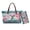 Blue-Aztec Hummingbird Peach Blossom, variant on Hummingbird Floral Printed Top Handle Handbag with Wristlet Wallet Womens Tote Bag Lightweight Shoulder Purse with Wristlet Clutch Pu Leather Top Handle Tote Purse, Green and Pink
